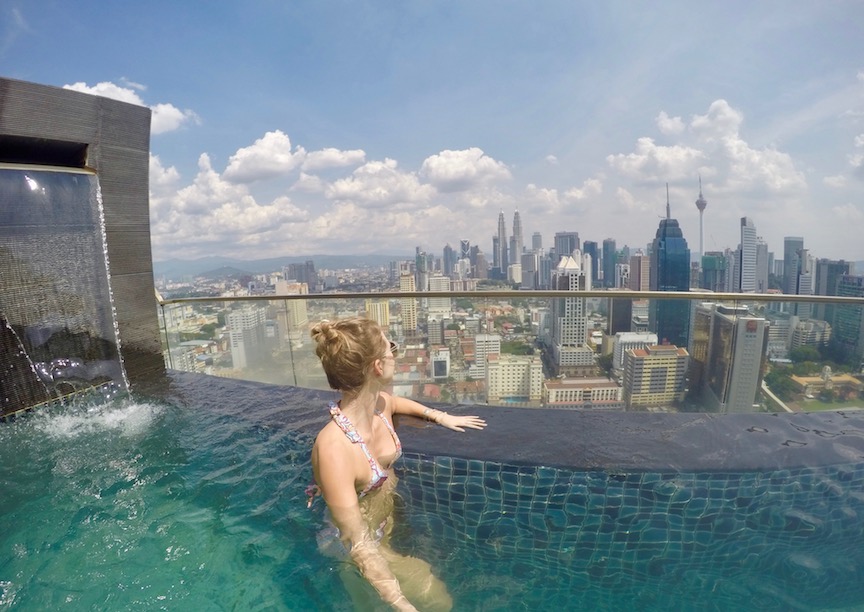 Rooftop Infinity Pools with Petronas Twin Towers View