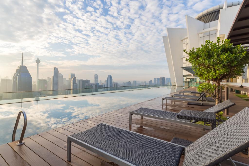 Rooftop Infinity Pools with Petronas Twin Towers View